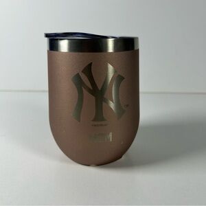 New York Yankees Petite To Go Coffee 12oz Mom Mug Splash Proof Top Rose Gold